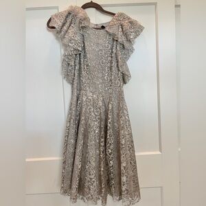 Bcbgmaxazria metallic silver mini dress
